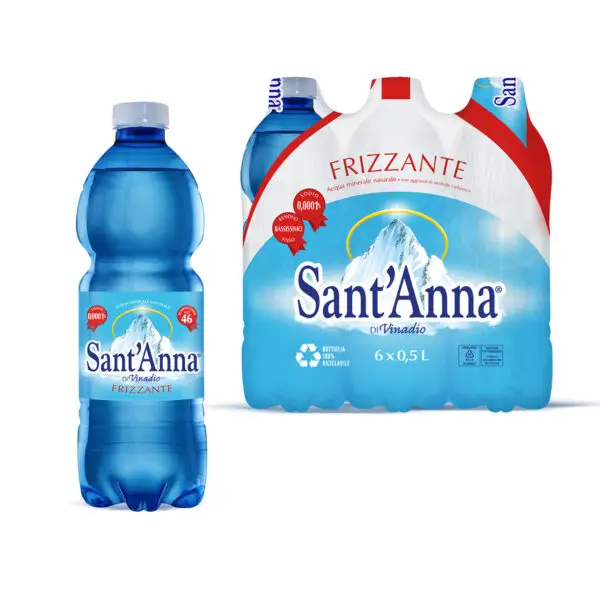 Sant'Anna Frizzante - Sparkling Mineral Water - 6Pk - 16.9 Fl. Oz. - Made in Italy