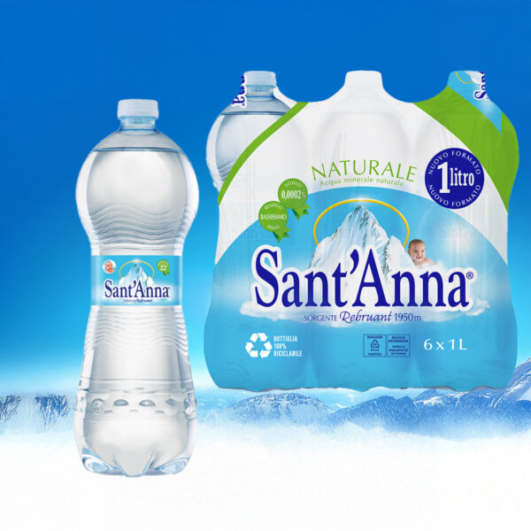 Sant'Anna Naturale - Still Mineral Water - 6 Pk - 1L - Made in Italy