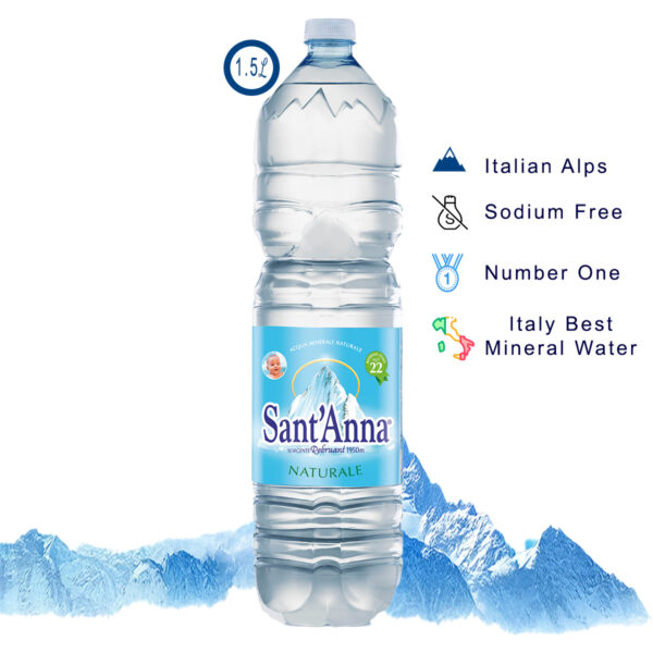 Second image of Sant'Anna Naturale - Still Mineral Water - 6 Pk- 1.5L - Made in Italy